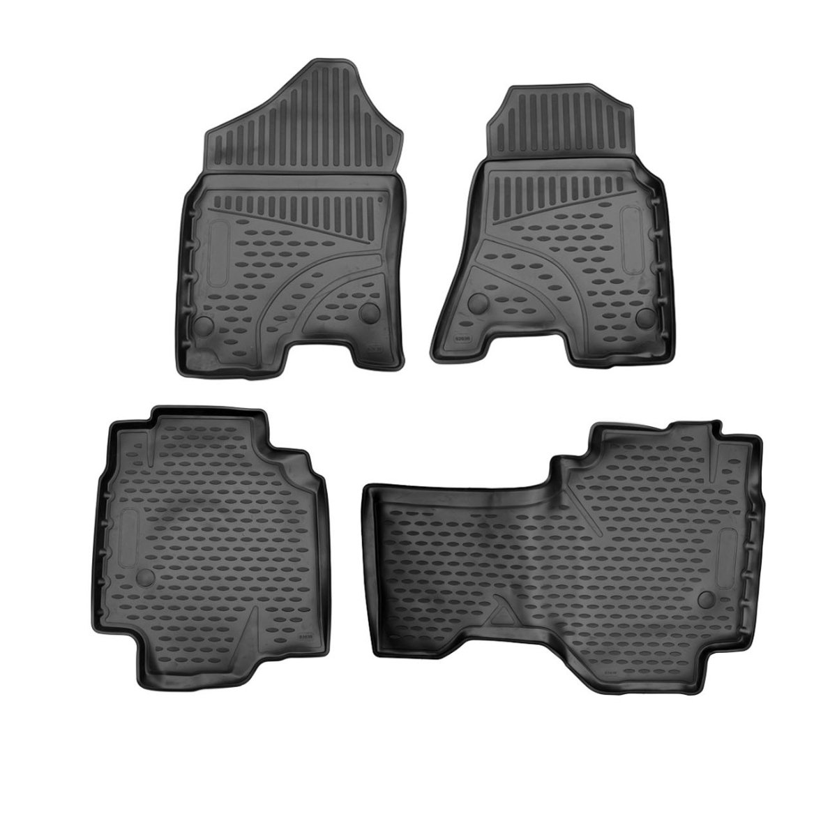 Dodge Ram 1500 Quad Cab Floor Mats - Omac - Rubber TPE - Black - 2019-2024